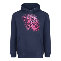 Navy pink leopard patch Heavyweight Hoodie - AdoDesignShop