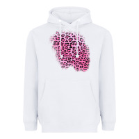 White pink leopard patch Heavyweight Hoodie - AdoDesignShop