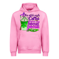 Fuchsia Pink this witch needs coffee before any hocus pocus Urban Hoodie - BundleAndBundleShop