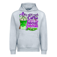 Heather Grey this witch needs coffee before any hocus pocus Urban Hoodie - BundleAndBundleShop