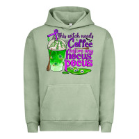 Pigment Oil Green this witch needs coffee before any hocus pocus Urban Hoodie - BundleAndBundleShop