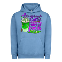 Pigment Pebble Blue this witch needs coffee before any hocus pocus Urban Hoodie - BundleAndBundleShop