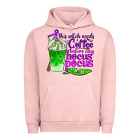 Pigment Salmon this witch needs coffee before any hocus pocus Urban Hoodie - BundleAndBundleShop