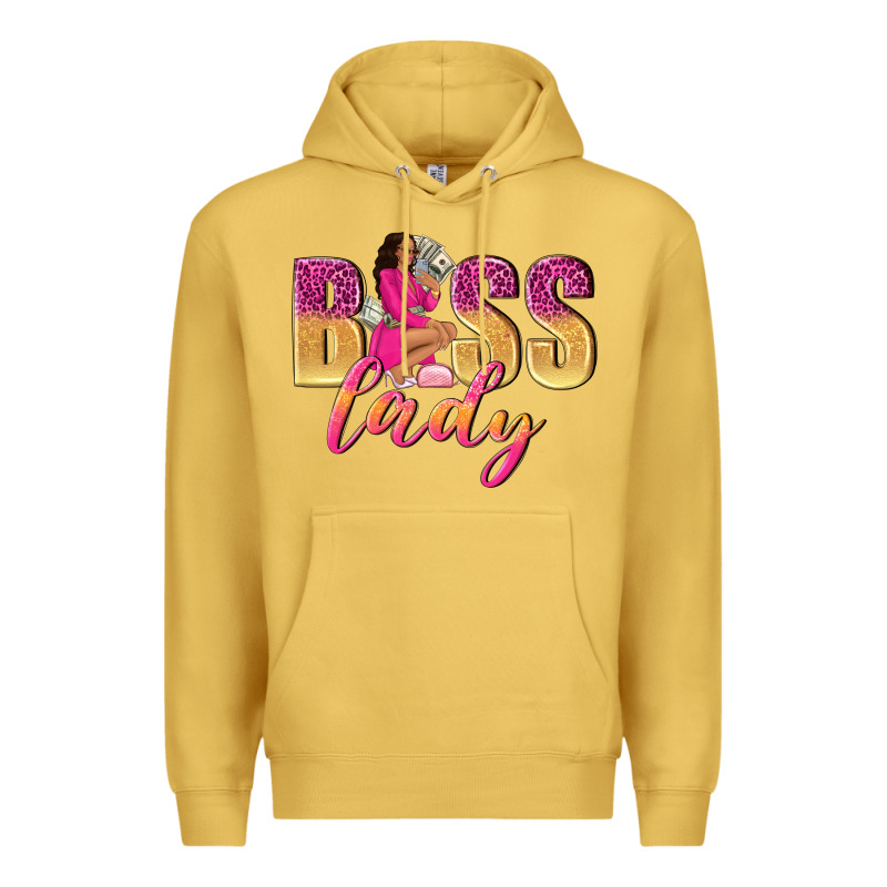 Boss Lady Afro Woman Premium Hoodie by NancyCooperArtShop | Teevron