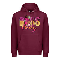 Burgundy boss lady afro woman Premium Hoodie - NancyCooperArtShop