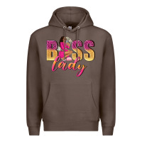 Coffee boss lady afro woman Premium Hoodie - NancyCooperArtShop