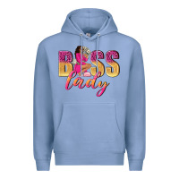 Colony Blue boss lady afro woman Premium Hoodie - NancyCooperArtShop