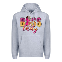 Heather Grey boss lady afro woman Premium Hoodie - NancyCooperArtShop
