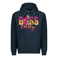 Navy boss lady afro woman Premium Hoodie - NancyCooperArtShop