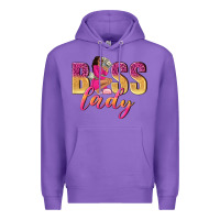 Purple boss lady afro woman Premium Hoodie - NancyCooperArtShop