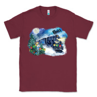 Burgundy polar express winter Classic Tee - FaDigitalArtStudio