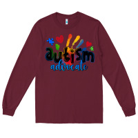 Burgundy autism advocate Long Sleeve Tee - Zillion Design Studio