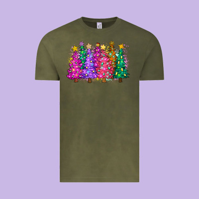 Christmas Trees And Lights Vintage Tee Designed By Zillion Design Studio