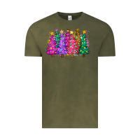 Vintage Olive christmas trees and lights Vintage Tee - Zillion Design Studio