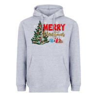 Heather Grey merry christmas tree Heavyweight Hoodie - AdoDesignShop