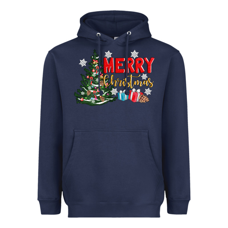 Merry Christmas Tree Heavyweight Hoodie by AdoDesignShop | Teevron