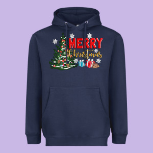 Merry Christmas Tree Heavyweight Hoodie Designed By Adodesignshop