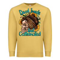 Antique Gold dead inside but caffeinated Premium Sweatshirt - Jasminsmagicworld