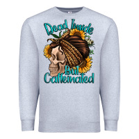 Heather Grey dead inside but caffeinated Premium Sweatshirt - Jasminsmagicworld