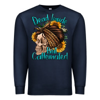 Navy dead inside but caffeinated Premium Sweatshirt - Jasminsmagicworld