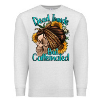 Oatmeal Heather dead inside but caffeinated Premium Sweatshirt - Jasminsmagicworld