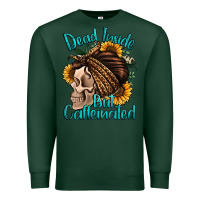 Sports Green dead inside but caffeinated Premium Sweatshirt - Jasminsmagicworld