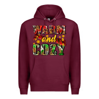 Burgundy warm and cozy with scarf Premium Hoodie - AdoDesignShop