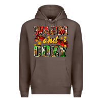 Coffee warm and cozy with scarf Premium Hoodie - AdoDesignShop