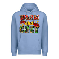 Colony Blue warm and cozy with scarf Premium Hoodie - AdoDesignShop