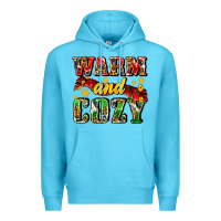 Ocean Blue warm and cozy with scarf Premium Hoodie - AdoDesignShop
