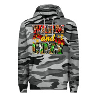 Slate Camo warm and cozy with scarf Premium Hoodie - AdoDesignShop