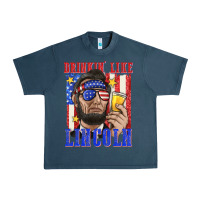 Midnight Navy drinking like lincoln Urban Heavy Tee - texasbilliewilder