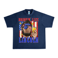 Navy drinking like lincoln Urban Heavy Tee - texasbilliewilder