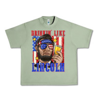 Oil Green drinking like lincoln Urban Heavy Tee - texasbilliewilder
