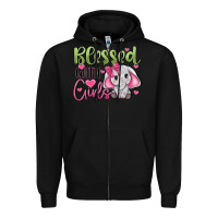Black blessed with girls Zipper Hoodie - JahusDesignShop