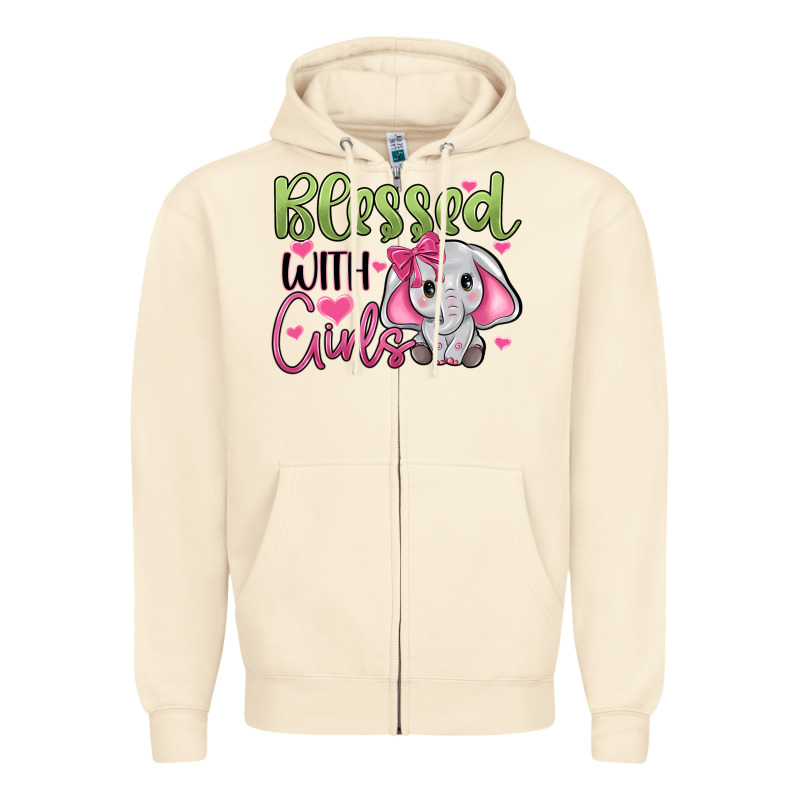 Blessed With Girls Zipper Hoodie by JahusDesignShop | Teevron