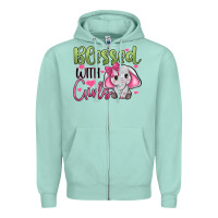 Seafoam blessed with girls Zipper Hoodie - JahusDesignShop