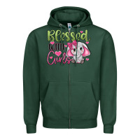 Sports Green blessed with girls Zipper Hoodie - JahusDesignShop
