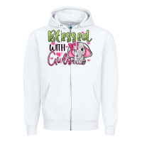 White blessed with girls Zipper Hoodie - JahusDesignShop