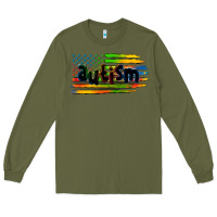 Army Green autism american flag Long Sleeve Tee - Zillion Design Studio