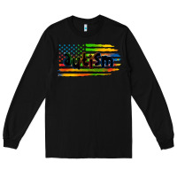 Black autism american flag Long Sleeve Tee - Zillion Design Studio