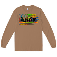 Toasted Coconut autism american flag Long Sleeve Tee - Zillion Design Studio