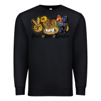 Black Peace Love Rooster Premium Sweatshirt - LillyAllenDesigns