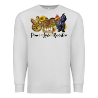 Dove Grey Peace Love Rooster Premium Sweatshirt - LillyAllenDesigns