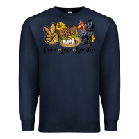 Navy Peace Love Rooster Premium Sweatshirt - LillyAllenDesigns
