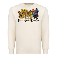 Sandshell Peace Love Rooster Premium Sweatshirt - LillyAllenDesigns