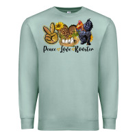 Seafoam Peace Love Rooster Premium Sweatshirt - LillyAllenDesigns