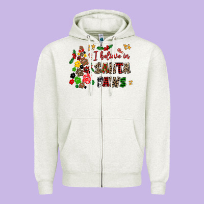 I Believe In Santa Paws Zipper Hoodie Designed By Adodesignshop