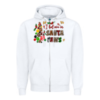 White i believe in santa paws Zipper Hoodie - AdoDesignShop