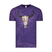 Cloud Purple western bull skull tbw Vintage Tee - texasbilliewilder